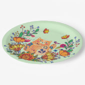 フォークアート子猫 ペーパープレート (アングル)