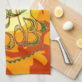 フォークアート平和と愛の願ロシアのい キッチンタオル (四つ折り)