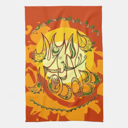 フォークアート平和と愛の願ロシアのい キッチンタオル (縦)