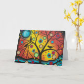 フォークアート朝一緒にLORIグリーティングカード カード (黄色い花)