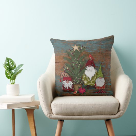 フォークアート格言とクリスマスツリー |シェリーの芸術 クッション (椅子)