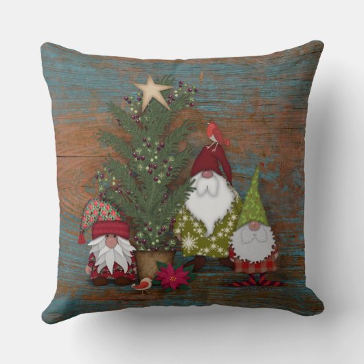 フォークアート格言とクリスマスツリー |シェリーの芸術 クッション (裏面)