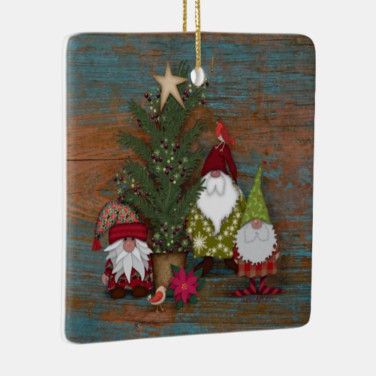 フォークアート格言 |クリスマスツリー セラミックオーナメント (右)