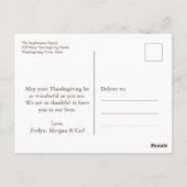 フォークアート素朴紅葉感謝祭 ポストカード (裏面)