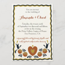 フォークアート結婚式招待状