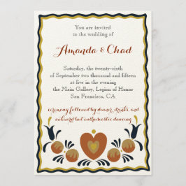 フォークアート結婚式招待状 招待状