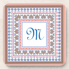 フォークアート縁どスタイルコースターセット コースター