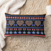 フォークアート縁どスタイル腰枕またはクッション ランバークッション (ブランケット)