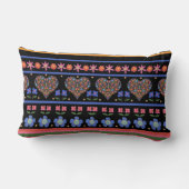 フォークアート縁どスタイル腰枕またはクッション ランバークッション (裏面)