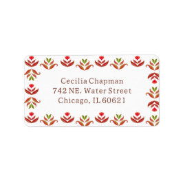 フォークアート縁どフローラキュートコージー素朴秋 ラベル