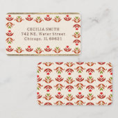 フォークアート縁どフローラキュートコージー素朴秋 名刺 (正面/裏面)