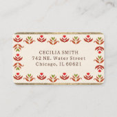 フォークアート縁どフローラキュートコージー素朴秋 名刺 (正面)