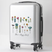 フォークアート花とことわざ(14インチ:サイズ1.3インチ~6.6インチ) シール (スーツケース)