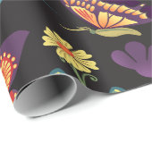 フォークアート花と蝶 ラッピングペーパー (ロールコーナー)