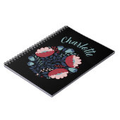 フォークアート花模様イン開花 ノートブック (左側)