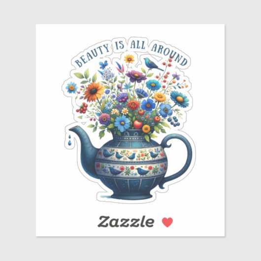 フォークアート花瓶フラワーズ美しいすべてのまわりに シール (シート)