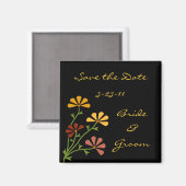 フォークアート花Save the Date Magnet マグネット (正面/裏面)