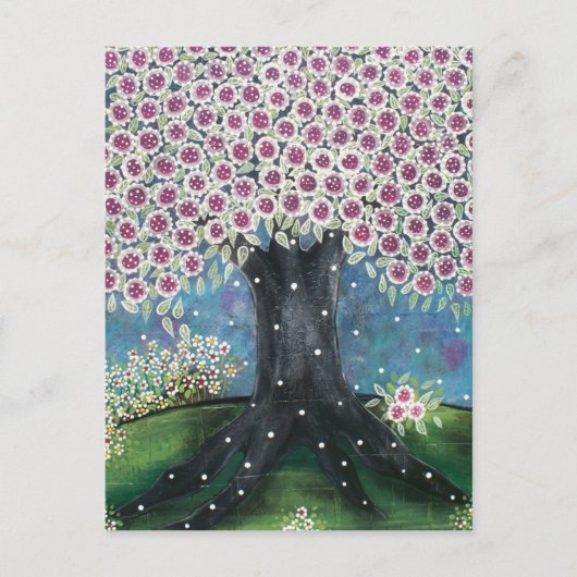 フォークアート落ちる真珠byロリエバレット葉書 ポストカード (正面)