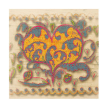 フォークアート葉ハート（花）