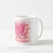 フォークアート葉ハート(花) コーヒーマグカップ (正面右)