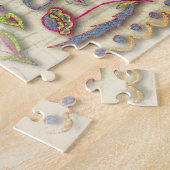 フォークアート葉ハート(花) ジグソーパズル (側面)