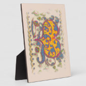 フォークアート葉ハート(花) フォトプラーク (側面)