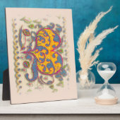 フォークアート葉ハート(花) フォトプラーク (側面)