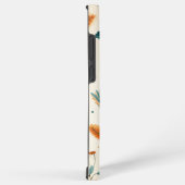 フォークアート蝶とティール（緑がかった色）とテラコッタ SAMSUNG GALAXYケース (右側面)