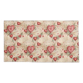 フォークアート赤いハート 枕カバー (裏面)