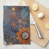 フォークアート風景用キッチンタオル キッチンタオル (四つ折り)