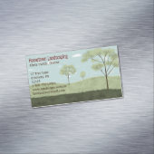 フォークアート風景 |国のフィールドと木 マグネット名刺 (インサイチュ)