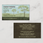 フォークアート風景 |国のフィールドと木 名刺 (正面/裏面)