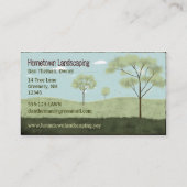 フォークアート風景 |国のフィールドと木 名刺 (正面)