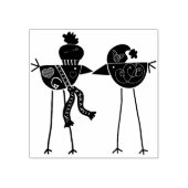 フォークアート鳥のアートスタンプ ラバースタンプ (インプリント)