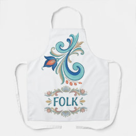 フォークアート フラワーパターン キッチンエプロン エプロン