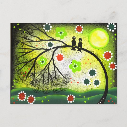 フォークアート ラブバーズ バイ ロリ エベレット ポストカード (正面)