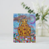 フォークアート 緑の目 BY LORI EVERETT ポストカード (スタンド正面)