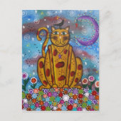 フォークアート 緑の目 BY LORI EVERETT ポストカード (正面)