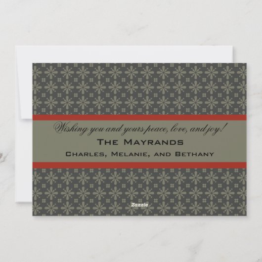 フォークアート(鳥)ショウジョウコウカンチョウカスタムフォトホリデーカード シーズンカード (裏面)