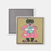 フォークアートCAT マグネット (正面/裏面)