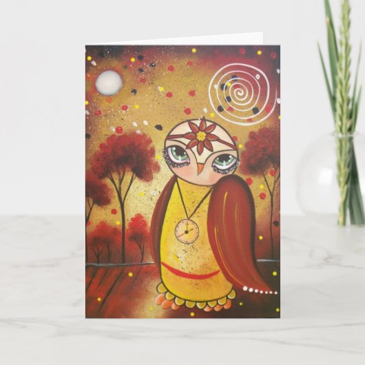 フォークアートLORIグリーティングカードで時間とは カード (正面)