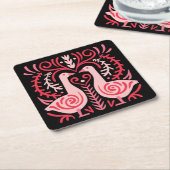 フォークアートV.01 スクエアペーパーコースター (アングル)