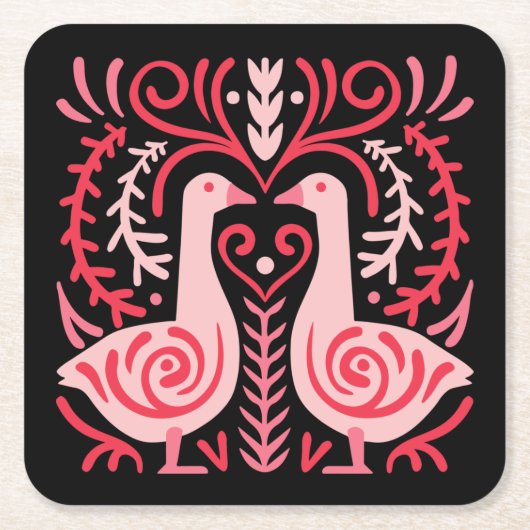 フォークアートV.01 スクエアペーパーコースター (正面)