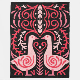 フォークアートV.01 フリースブランケット