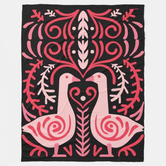 フォークアートV.01 フリースブランケット (正面)