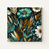 フォークアーモダント – ティール（緑がかった色）銅山花 ノートブック (裏面)