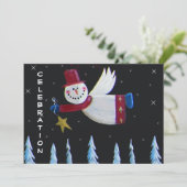 フォークア初期のート雪だるまホリデーパーティー 招待状 (スタンド正面)