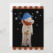 フォークア初期のート雪だるまホリデーパーティー 招待状 (正面/裏面)