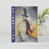 フォークア初期のート雪だるまホリデーパーティー 招待状 (スタンド正面)