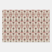 フォークインスパイアス・編み物パターン ラッピングペーパーシート (正面2)